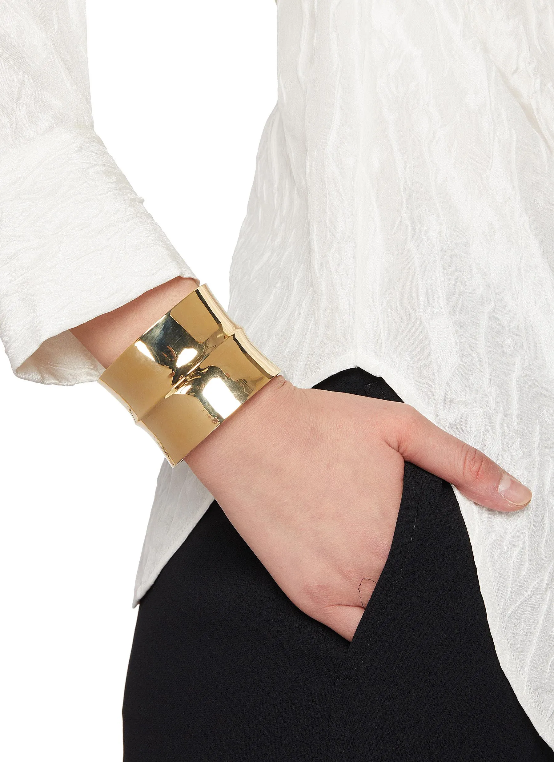 -----------EDDIE BORGO  ---- ------------ ----Bambù 12k Gold Plated Brass Bangle Bracelet --