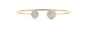 1/2 ct Round Cut Diamond Micropave Flex Wire Bangle Bracelet set in 14k Gold