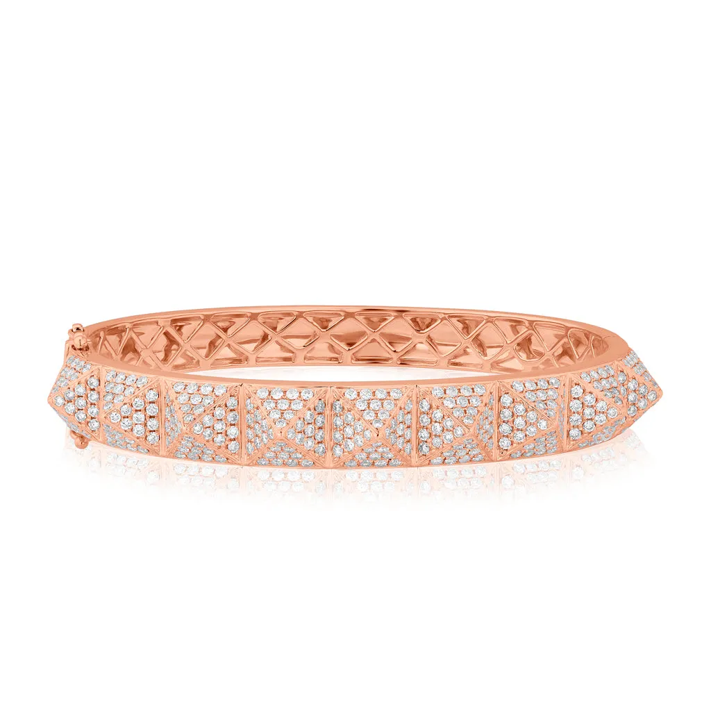 14KT Rose Gold Diamond Harlow Spike Bangle Bracelet