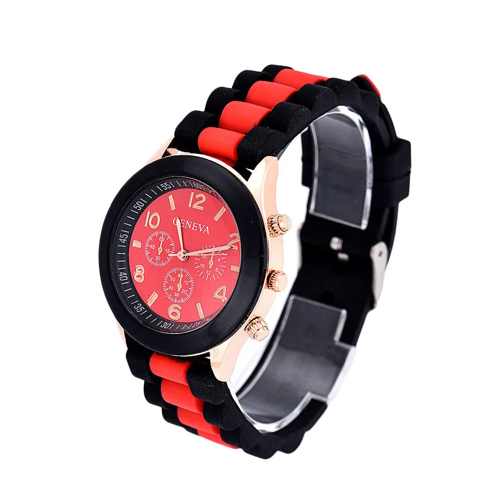 9 Colorful Watch Geneva Women Men Watches Silicone Jelly Gel Quartz Analog Clock Sports Relogio Relojes