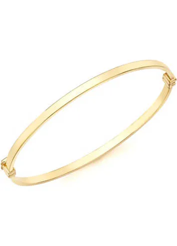 9ct Gold Oval Tube Bangle by Tuscany Gold | Look Again