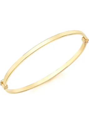 9ct Gold Oval Tube Bangle by Tuscany Gold | Look Again