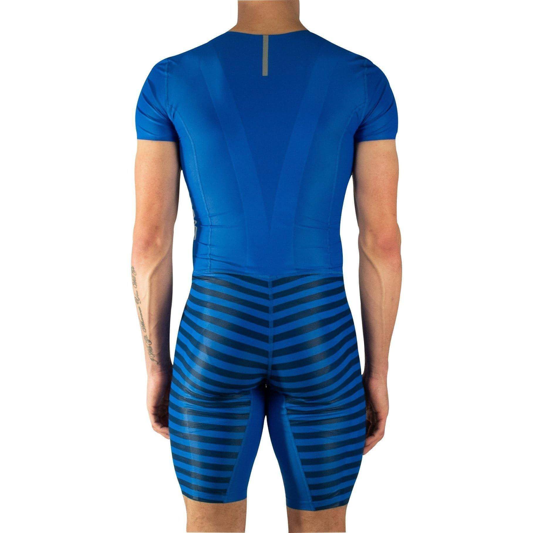 adidas Adizero Short Sleeve Mens Sprint Suit - Blue