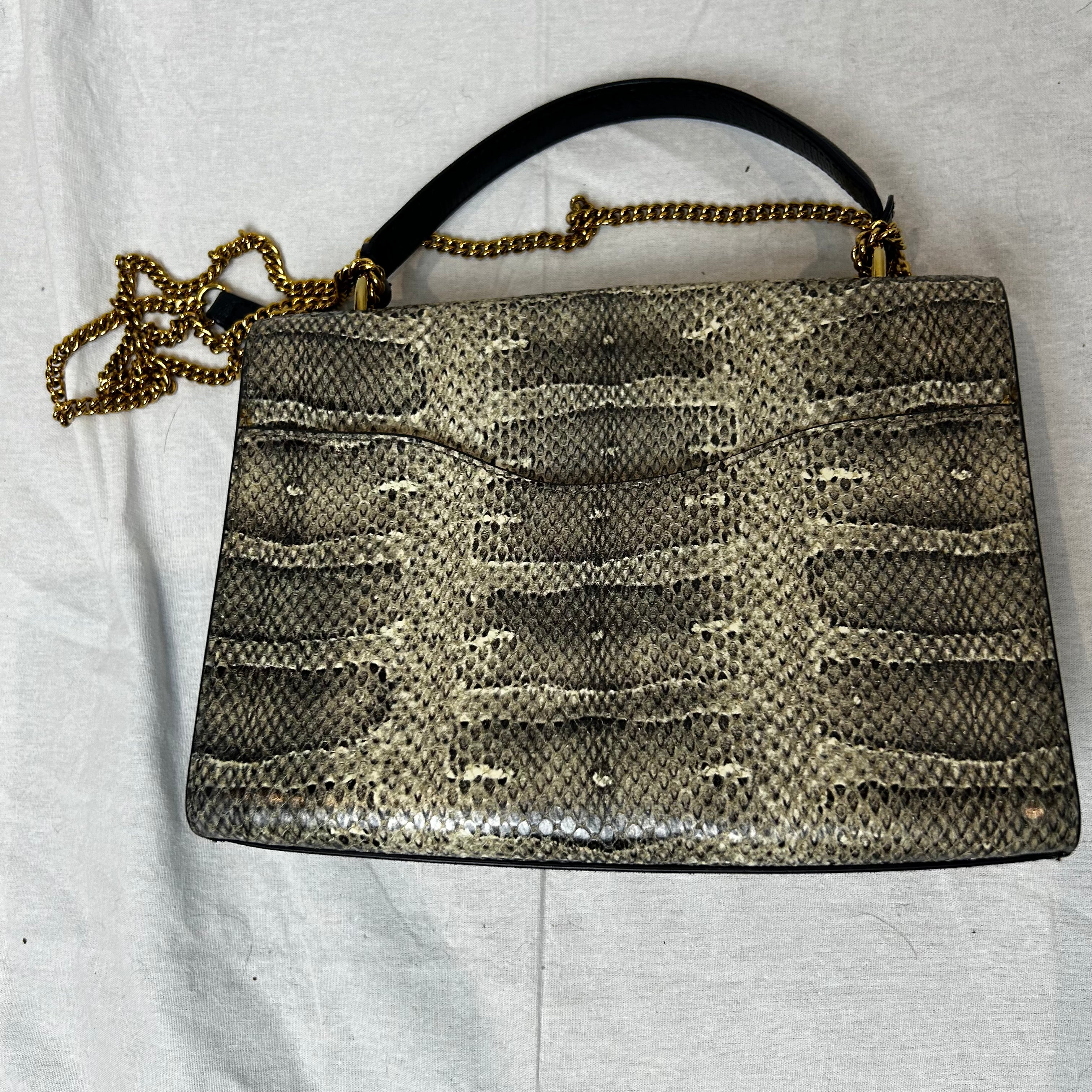 Anya Hindmarch $1500 Navy and Snakeskin Postbox Bag