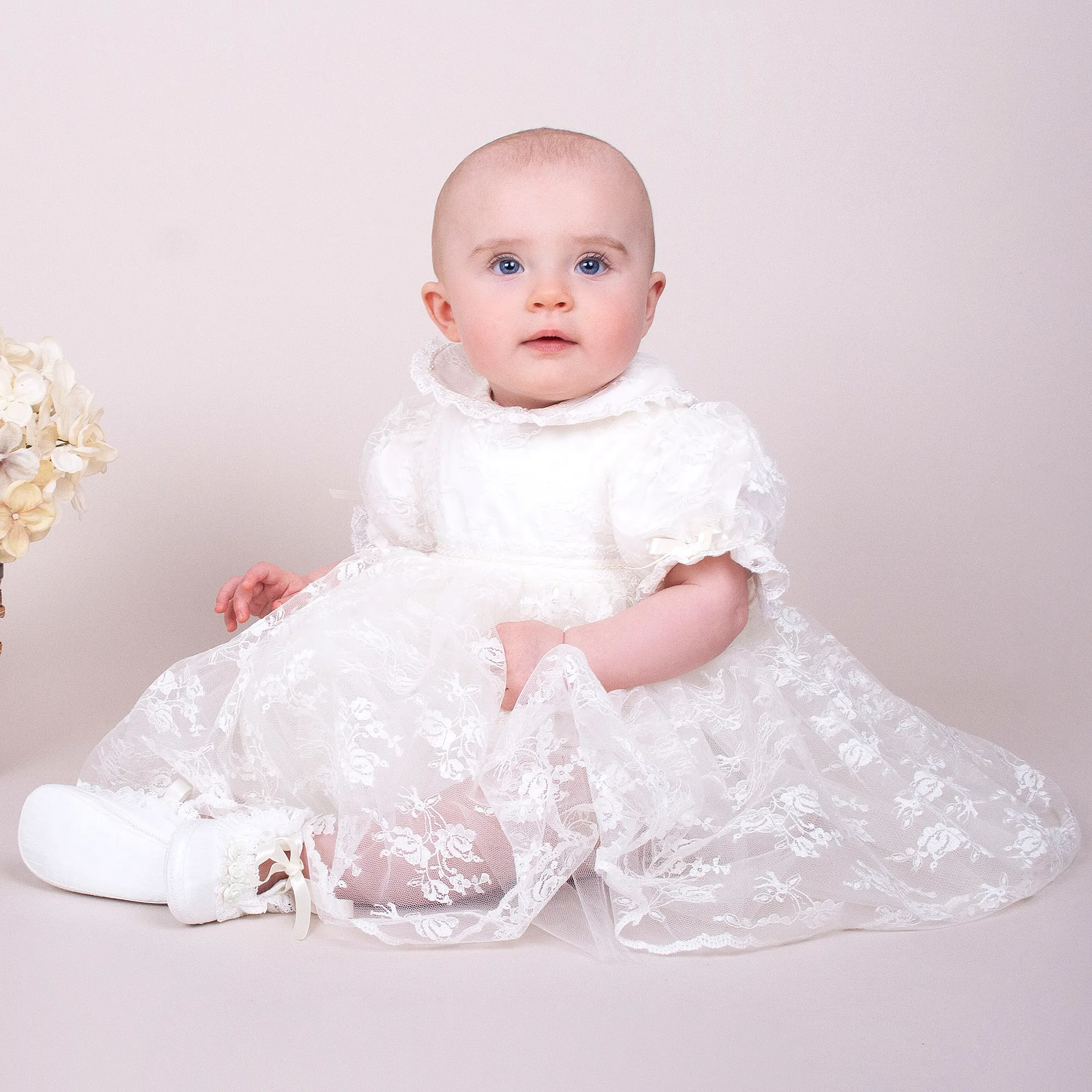 Baby Girls White Silk Shoes