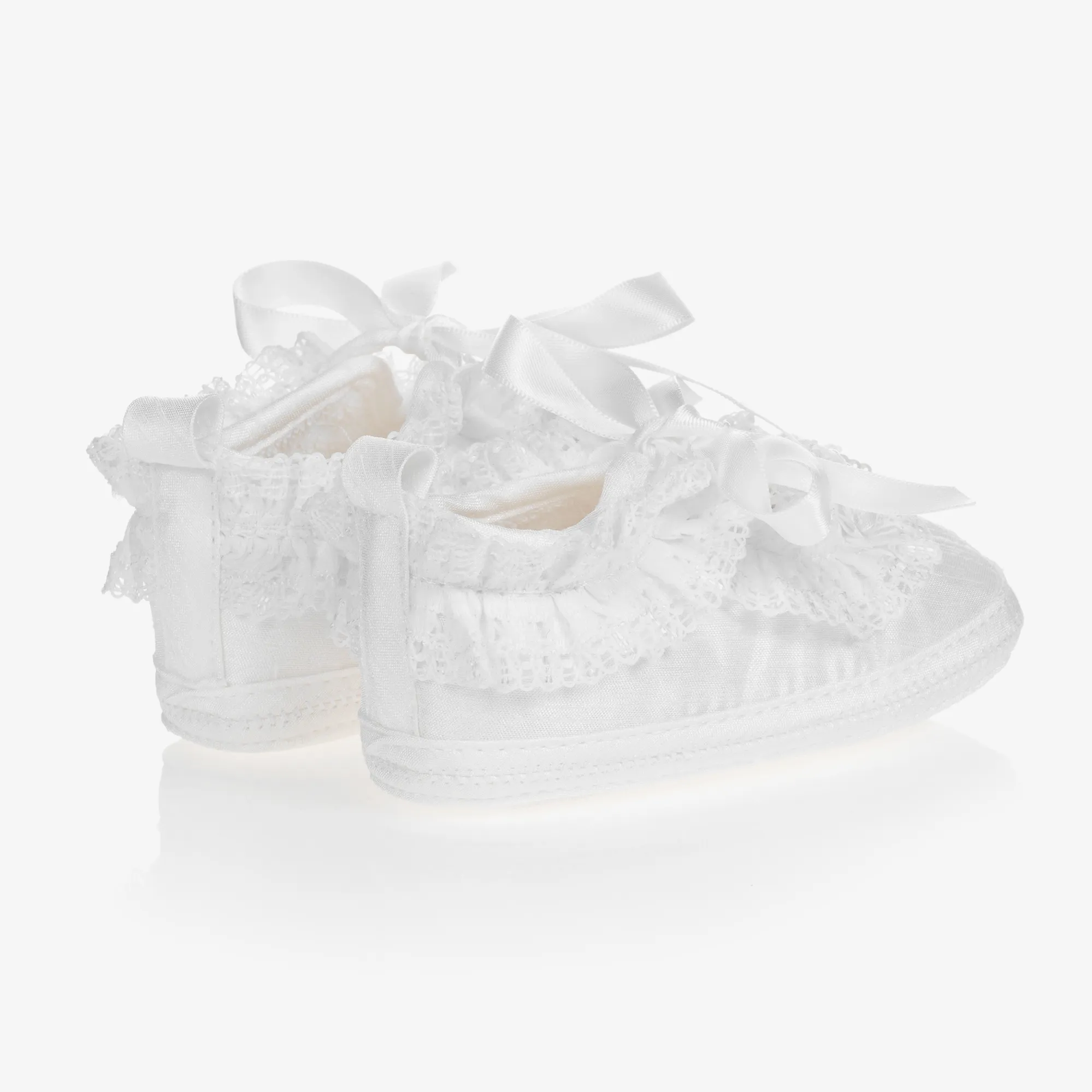 Baby Girls White Silk Shoes