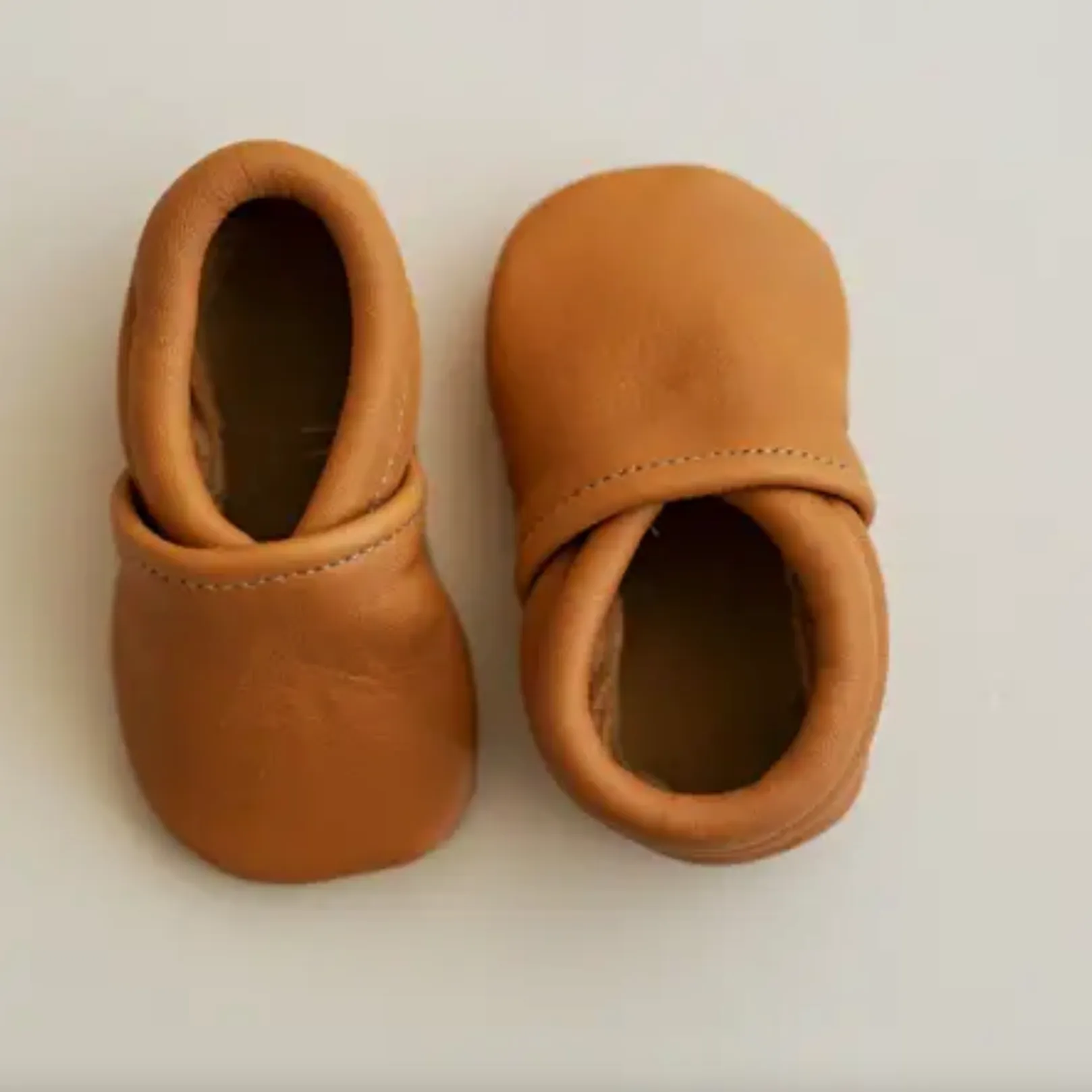 BABY LEATHER MOCCASIN SHOES - GINGER