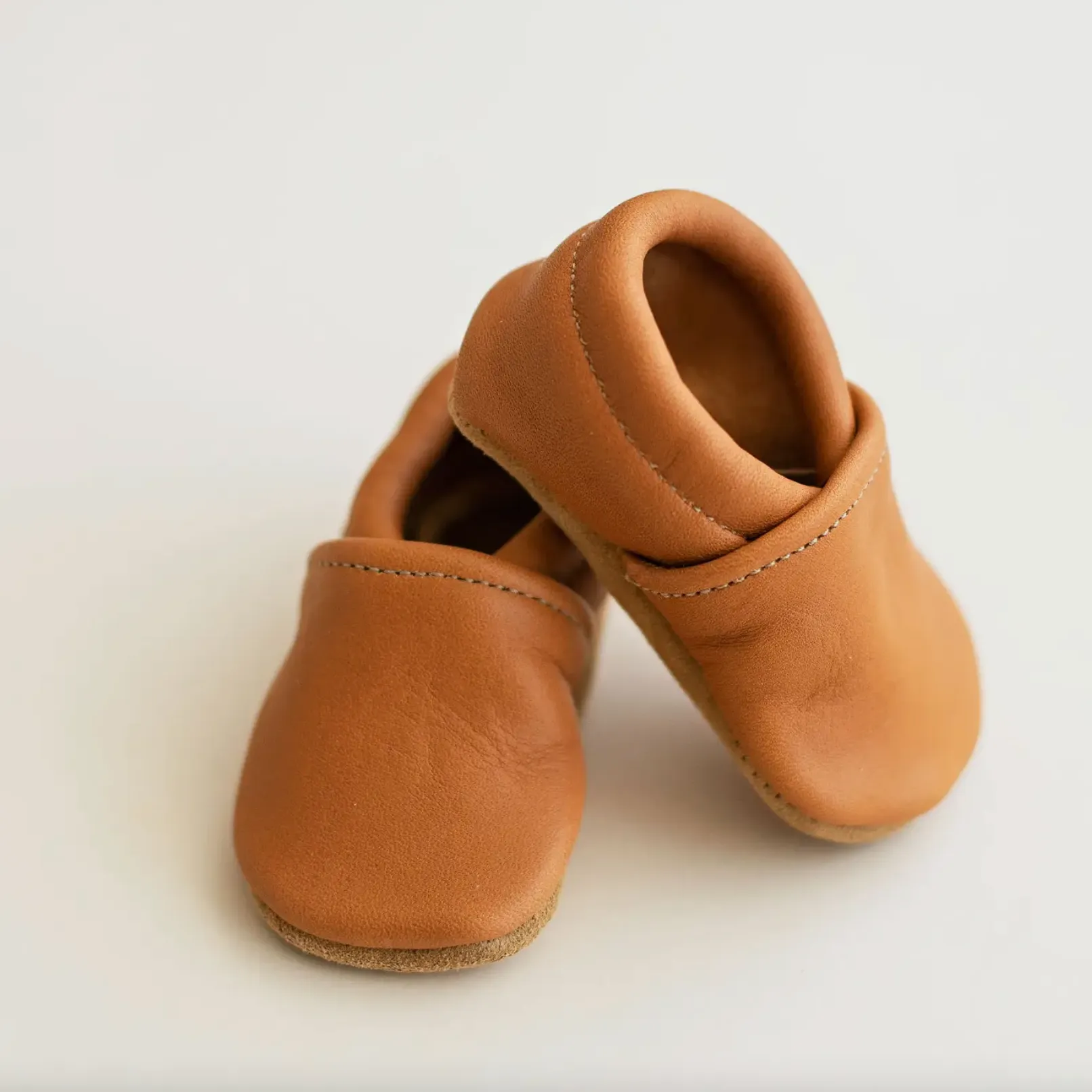 BABY LEATHER MOCCASIN SHOES - GINGER