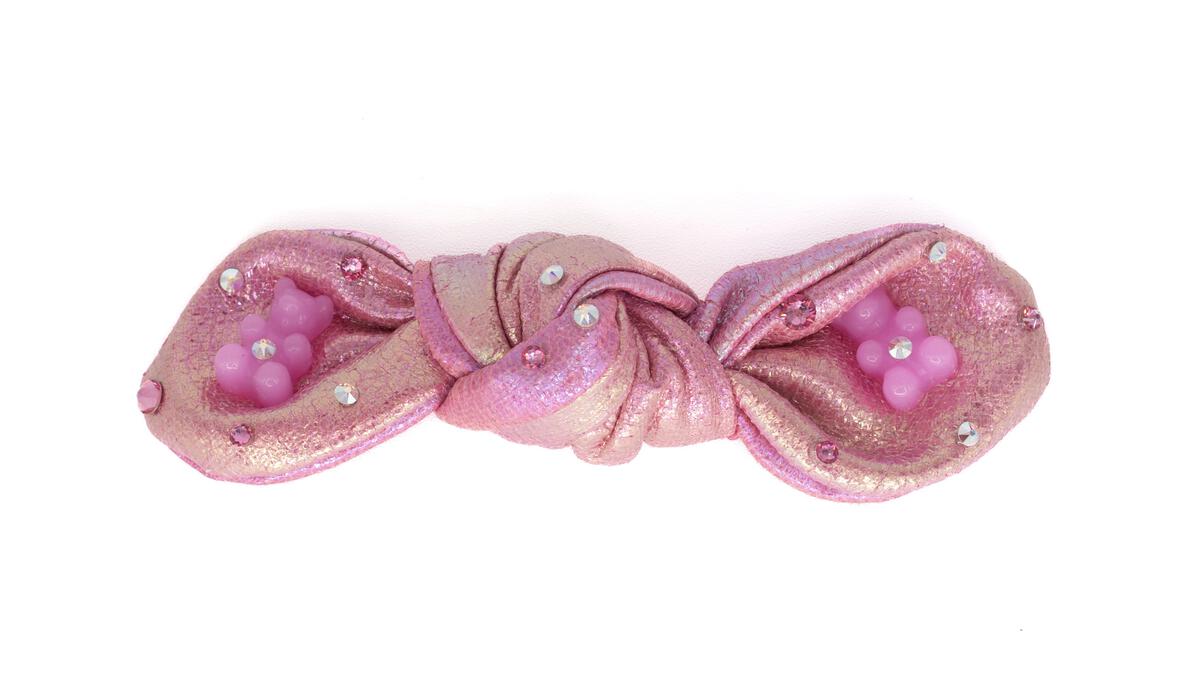 Bari Lynn Crystallized Galaxy Gummy Knot Clip - Fuchsia