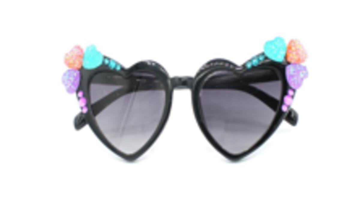 Bari Lynn Heart Shape Sunglasses - Black