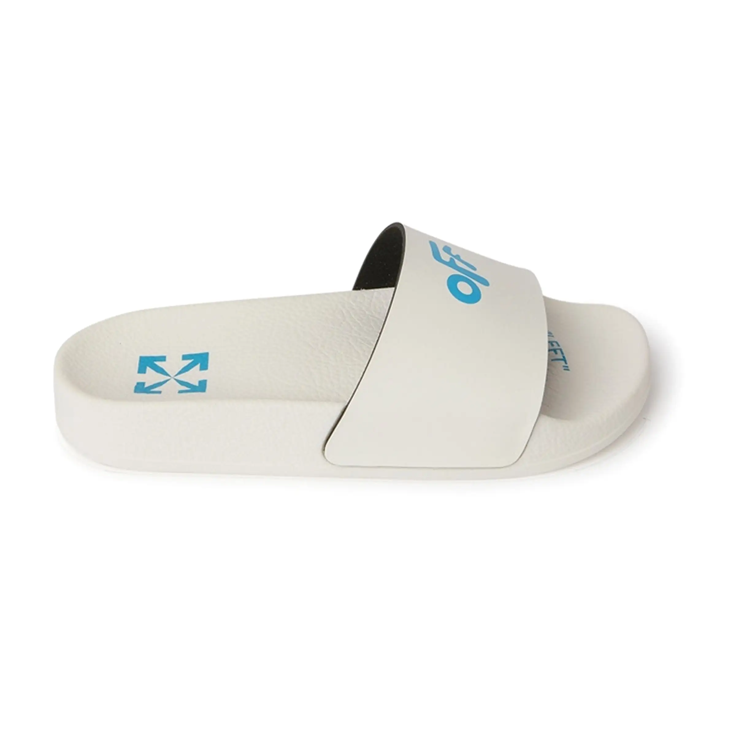 Beige & Blue Logo Pool Slides