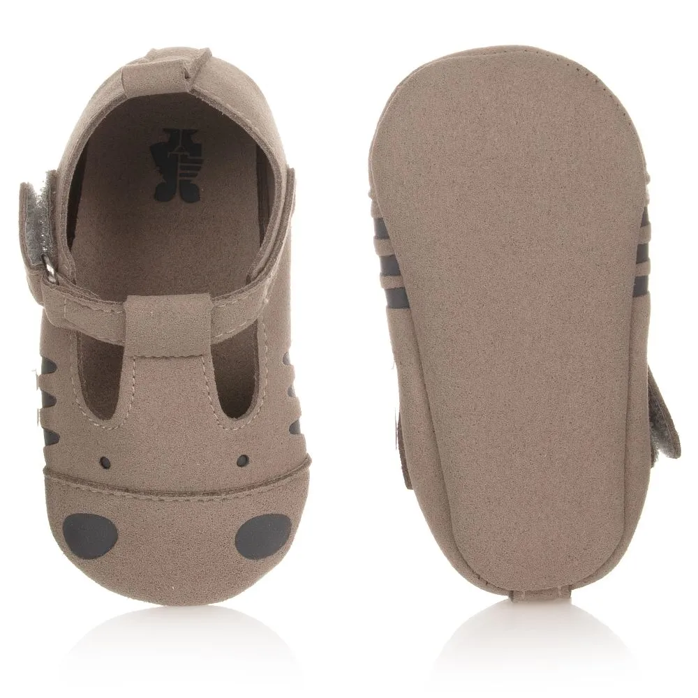 Beige Lion Baby Shoes