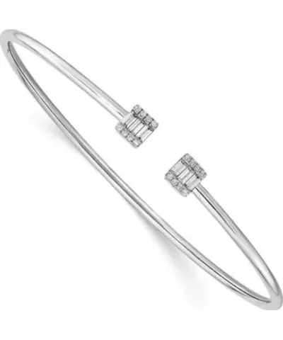 Belk & Co 1/4 ct. t.w. Diamond Cuff Bangle in 14K White Gold