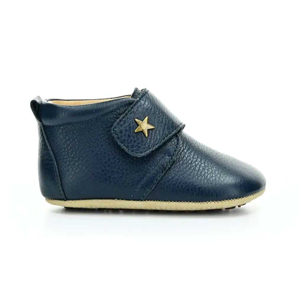 Bisgaard Baby Star Navy barefoot shoes