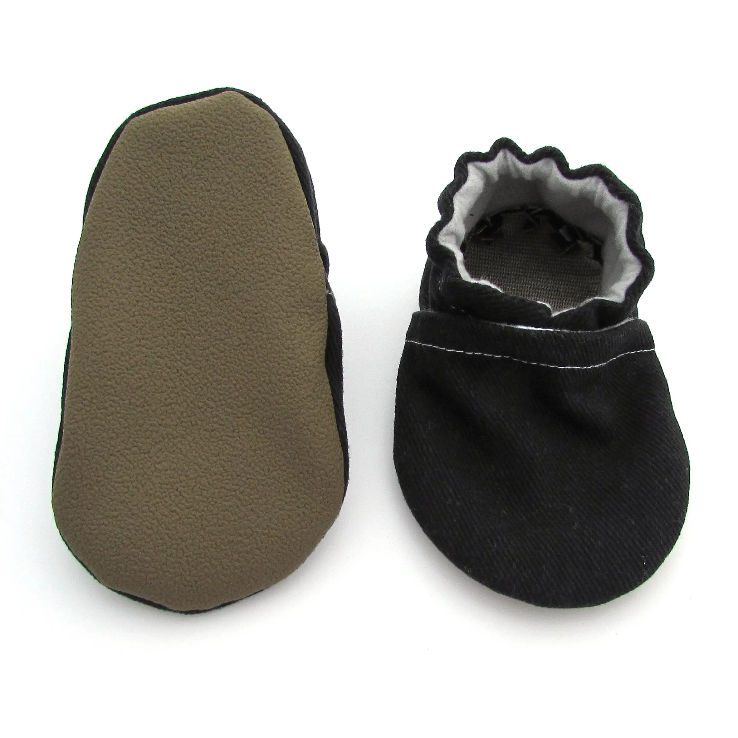 Black Brushed Denim Baby Shoes