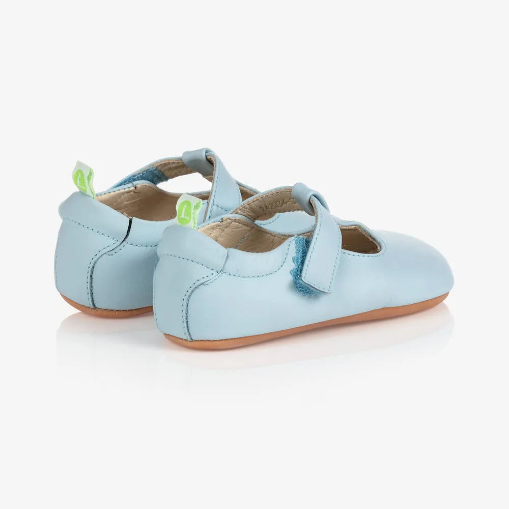 Blue Leather Baby T-Bar Shoes