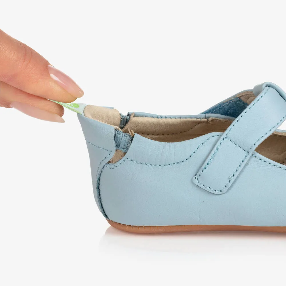 Blue Leather Baby T-Bar Shoes