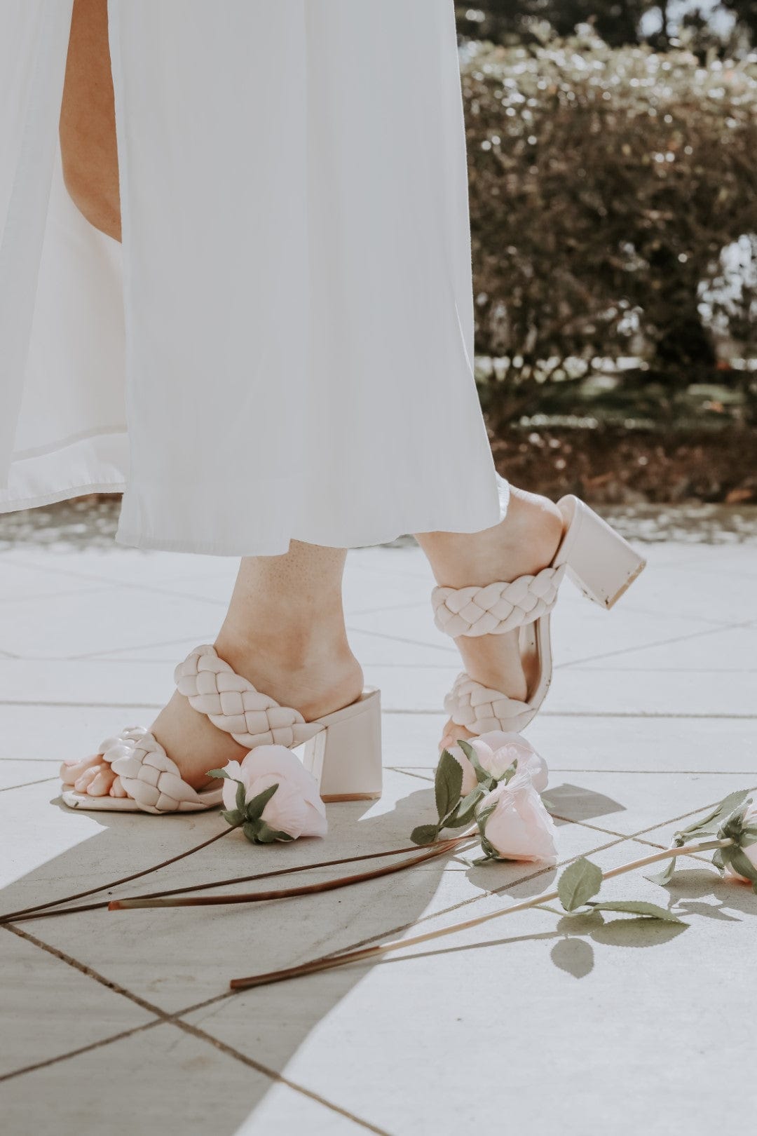 Blush Pink Braided Strap Heels