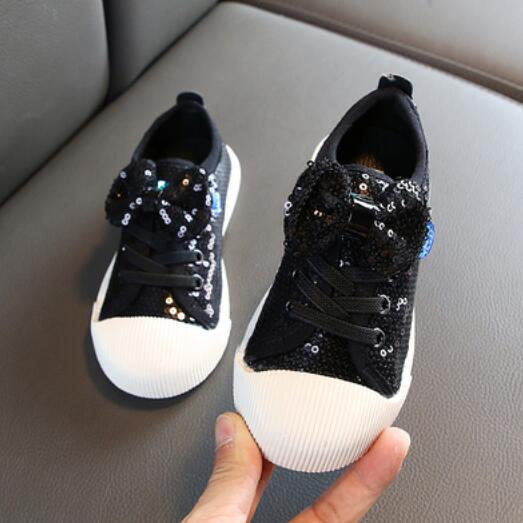 Bow Sequin Girls Shoes