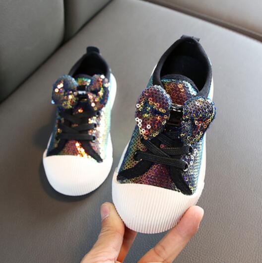 Bow Sequin Girls Shoes