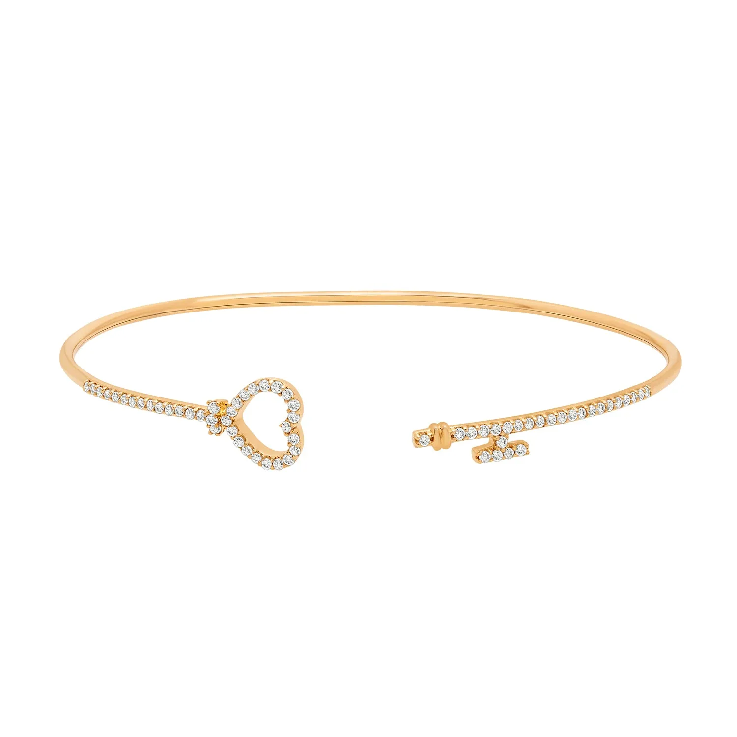 Brooklyn Lock and Heart Key Flexible Bangle