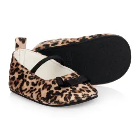 Brown Leopard Print Baby Shoes