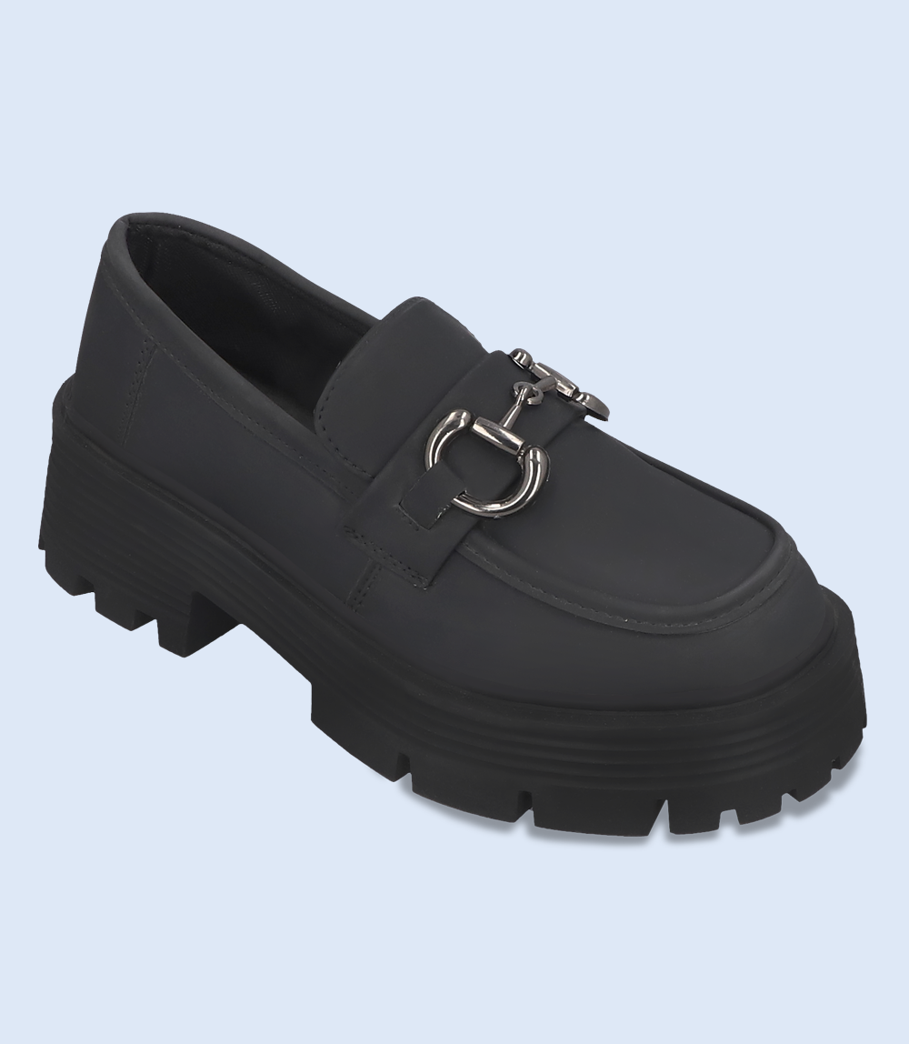 BW7152-BLACK-Women Casual Platform Shoes