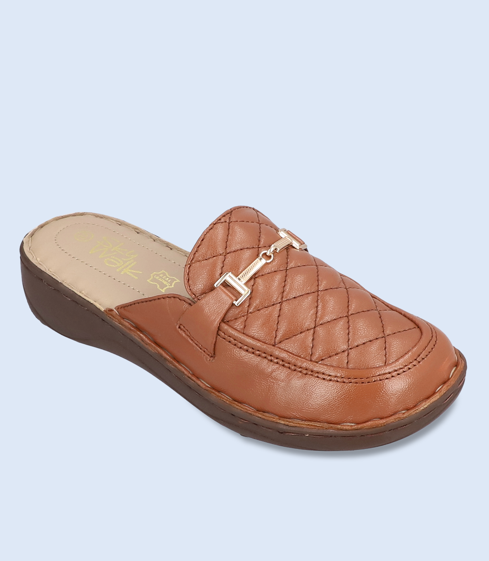 BW8336-TAN-Women Comfort Mules