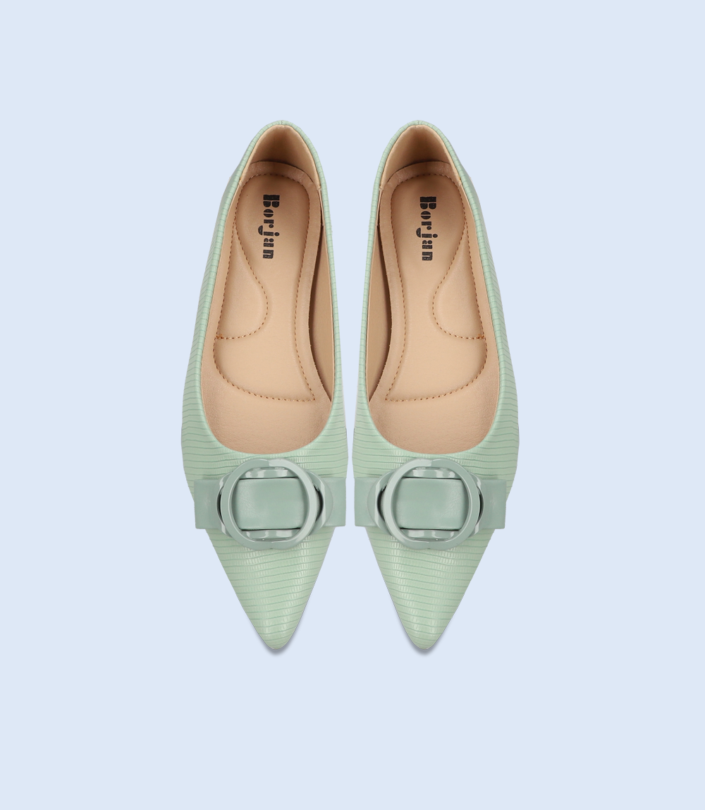 BW8477-GREEN-Women Casual Pumps