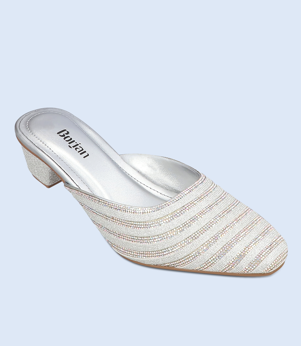 BW8766-SILVER--Women Formal Mules