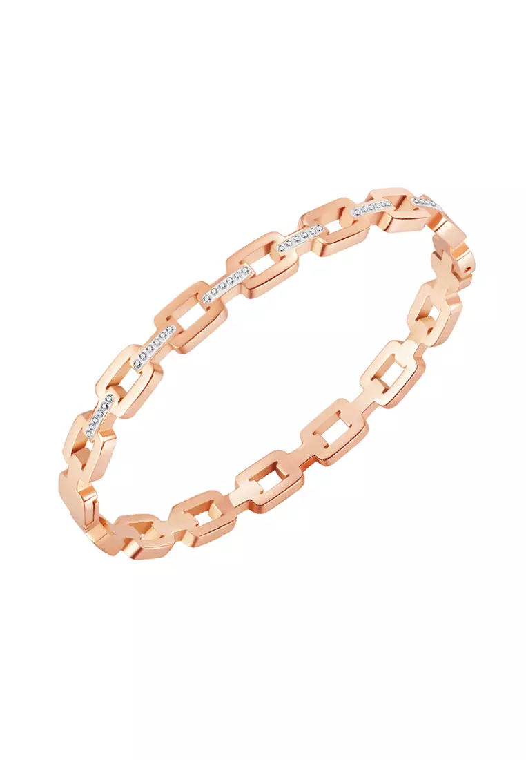 CELOVIS CELOVIS - Monserrat Zirconia Link Clasped Bangle in Rose Gold