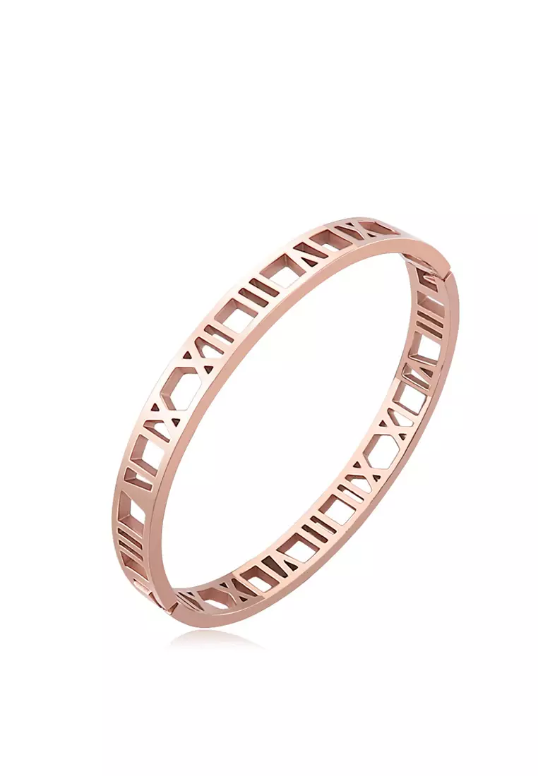 CELOVIS CELOVIS - Trinity Roman Numeral Bangle in Rose Gold