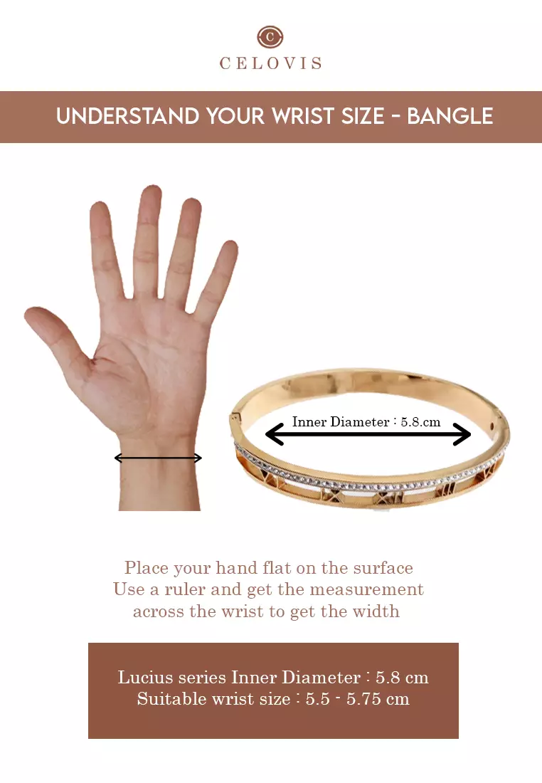 CELOVIS CELOVIS - Trinity Roman Numeral Bangle in Rose Gold