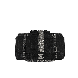 Chanel 2006 Small Tweed Flap / Crystal Fringe