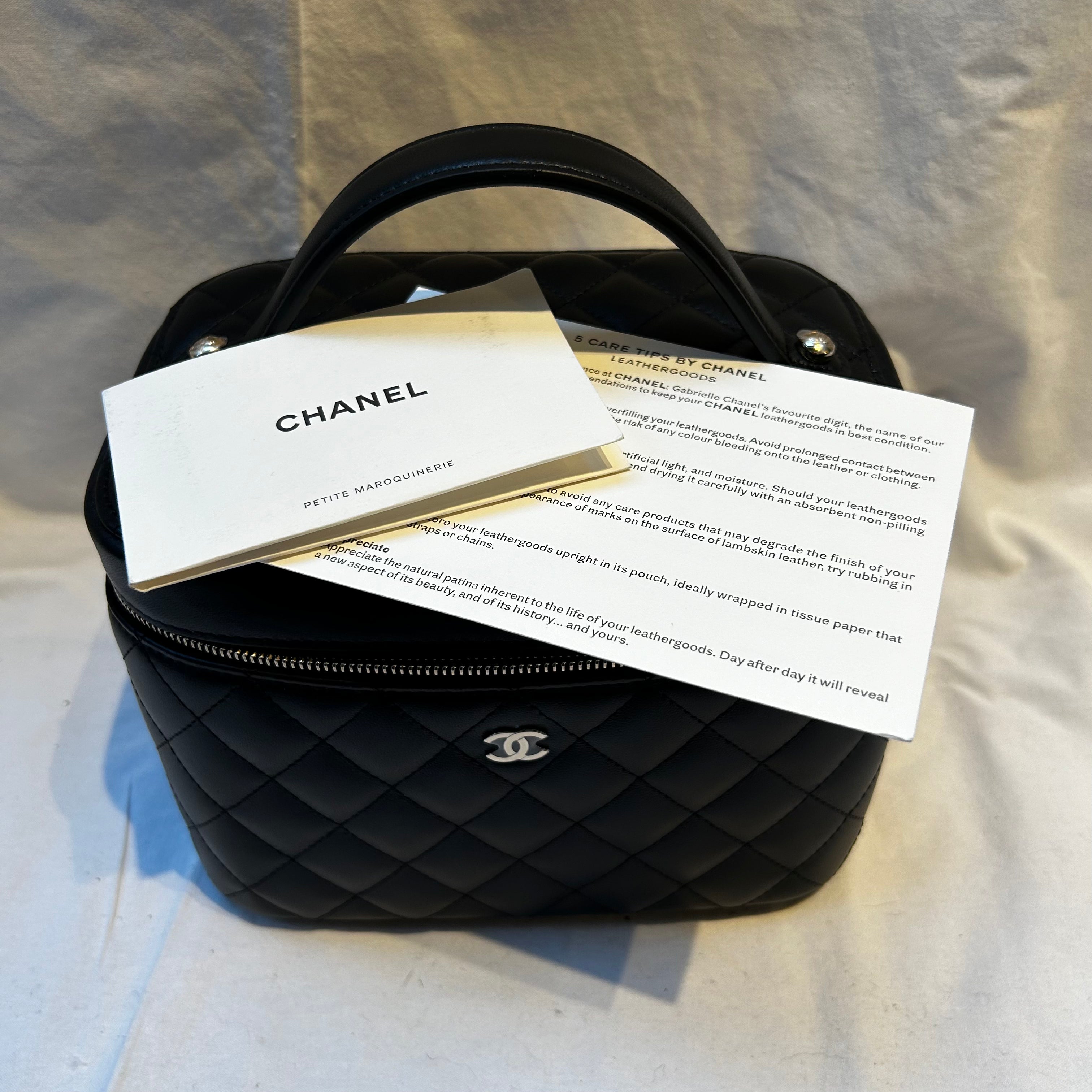 Chanel Brand New Quilted Lambskin Vanity Case