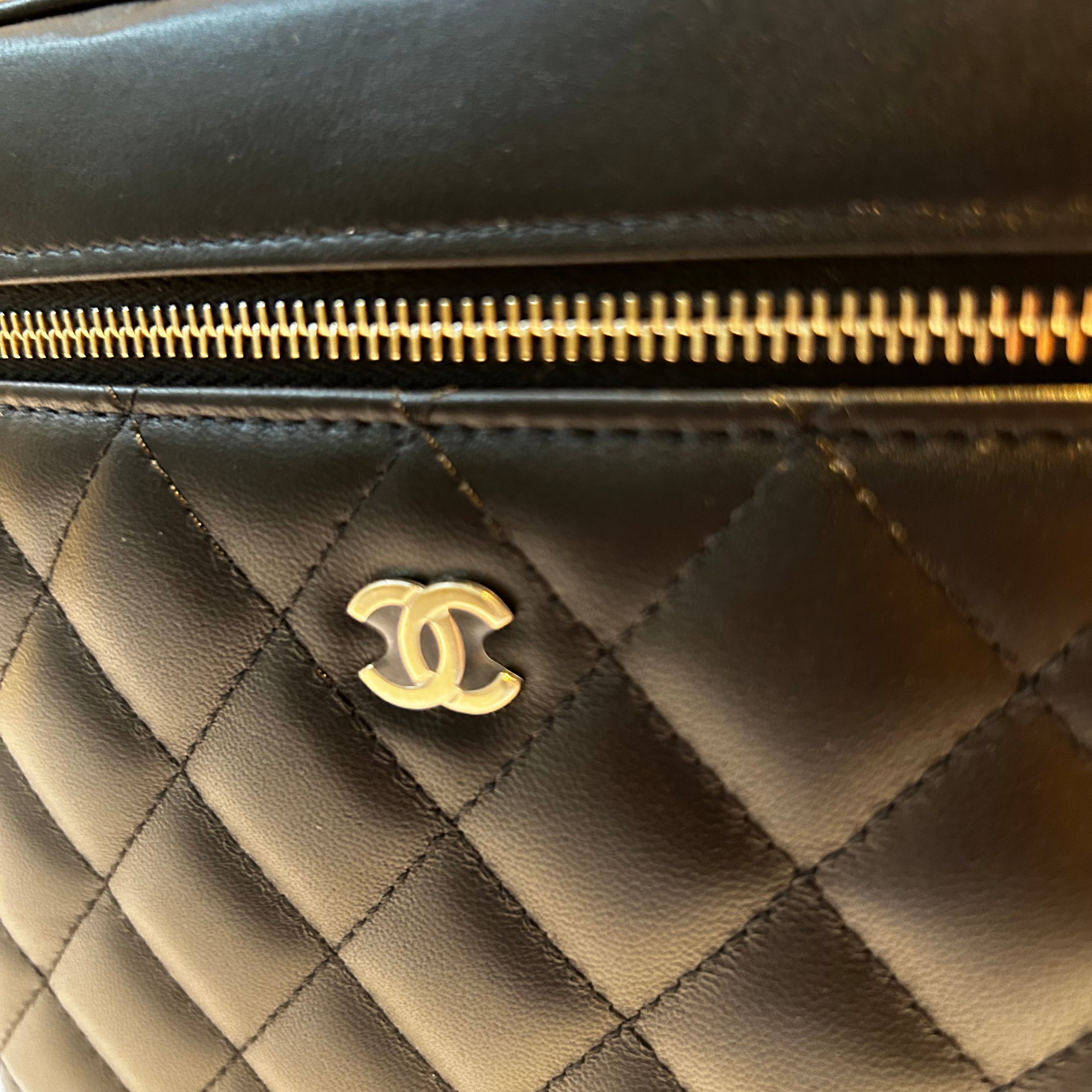 Chanel Brand New Quilted Lambskin Vanity Case