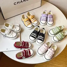 Children's Velcro canvas soft bottom baby shoes