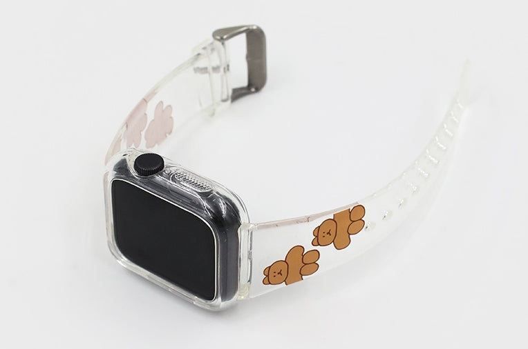 Clear Apple Watches Straps For 38-40mm TPU Bands Cute Characters Print