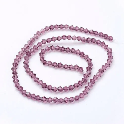 Crystal Glass Beads, Austrian Crystal 5301, Top Drilled, Old Rose, 3mm