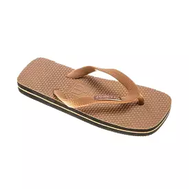 Damien Hall Flips Flops Boutique Tan Rose Gold Badge