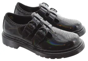 DR MARTENS Kids 8065 Mary Jane Velcro Shoes In Black Patent