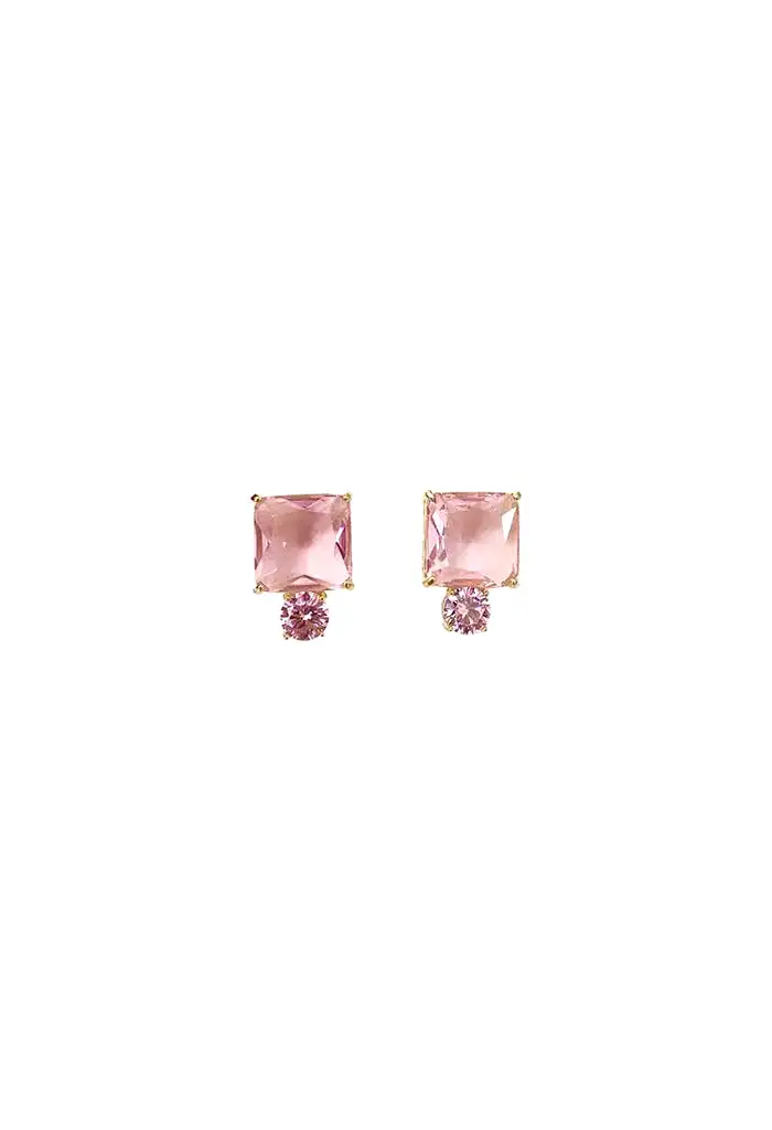 Fallon Earrings-Pink Quartz