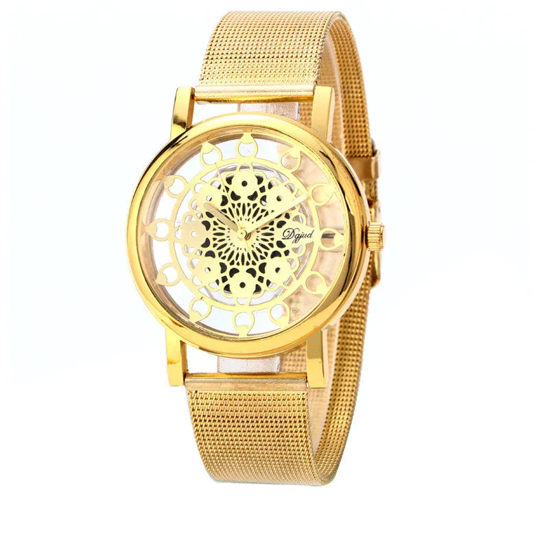 Famous watches Woman Ladies Gold Phoenix Automatic Mechanical Hollow-out Stainless Steel Wrist Watch Feida