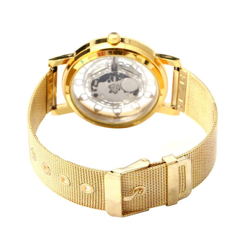 Famous watches Woman Ladies Gold Phoenix Automatic Mechanical Hollow-out Stainless Steel Wrist Watch Feida