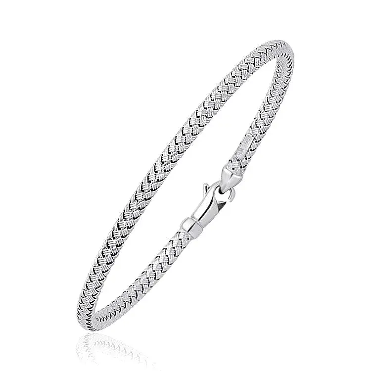 FANCY WEAVE BANGLE IN 14K WHITE GOLD (3.0M