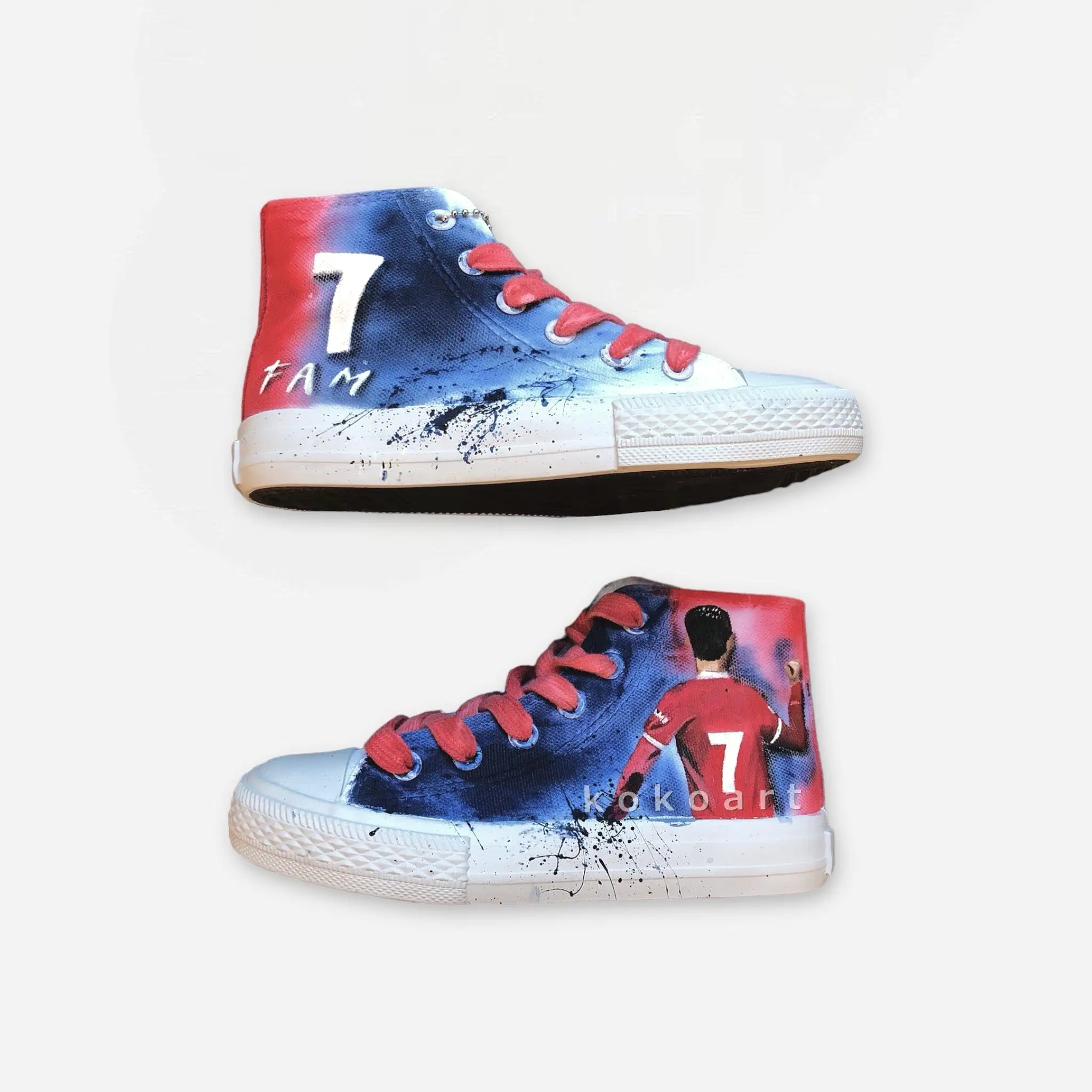 Football Player Hand Painted Shoes