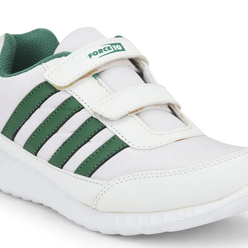 Force 10 Casual Green Non Lacing Shoes For Kids 9906-90SV By Liberty