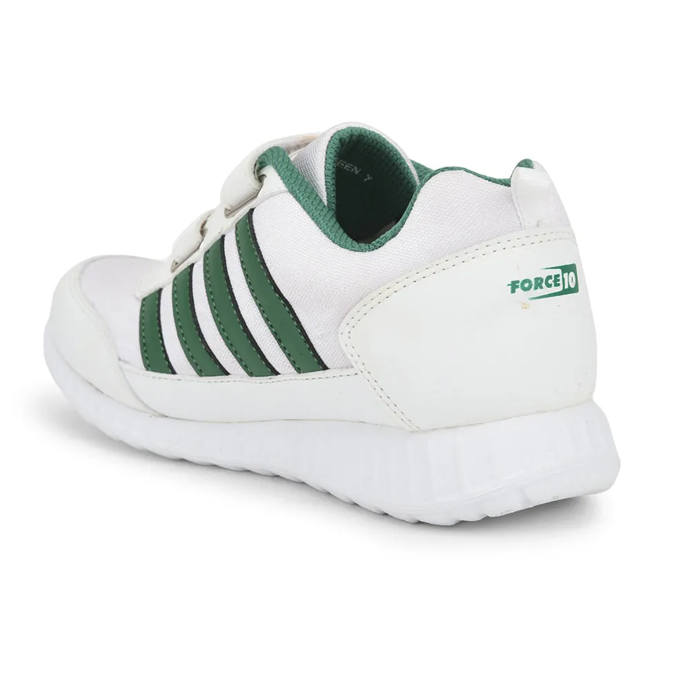 Force 10 Casual Green Non Lacing Shoes For Kids 9906-90SV By Liberty