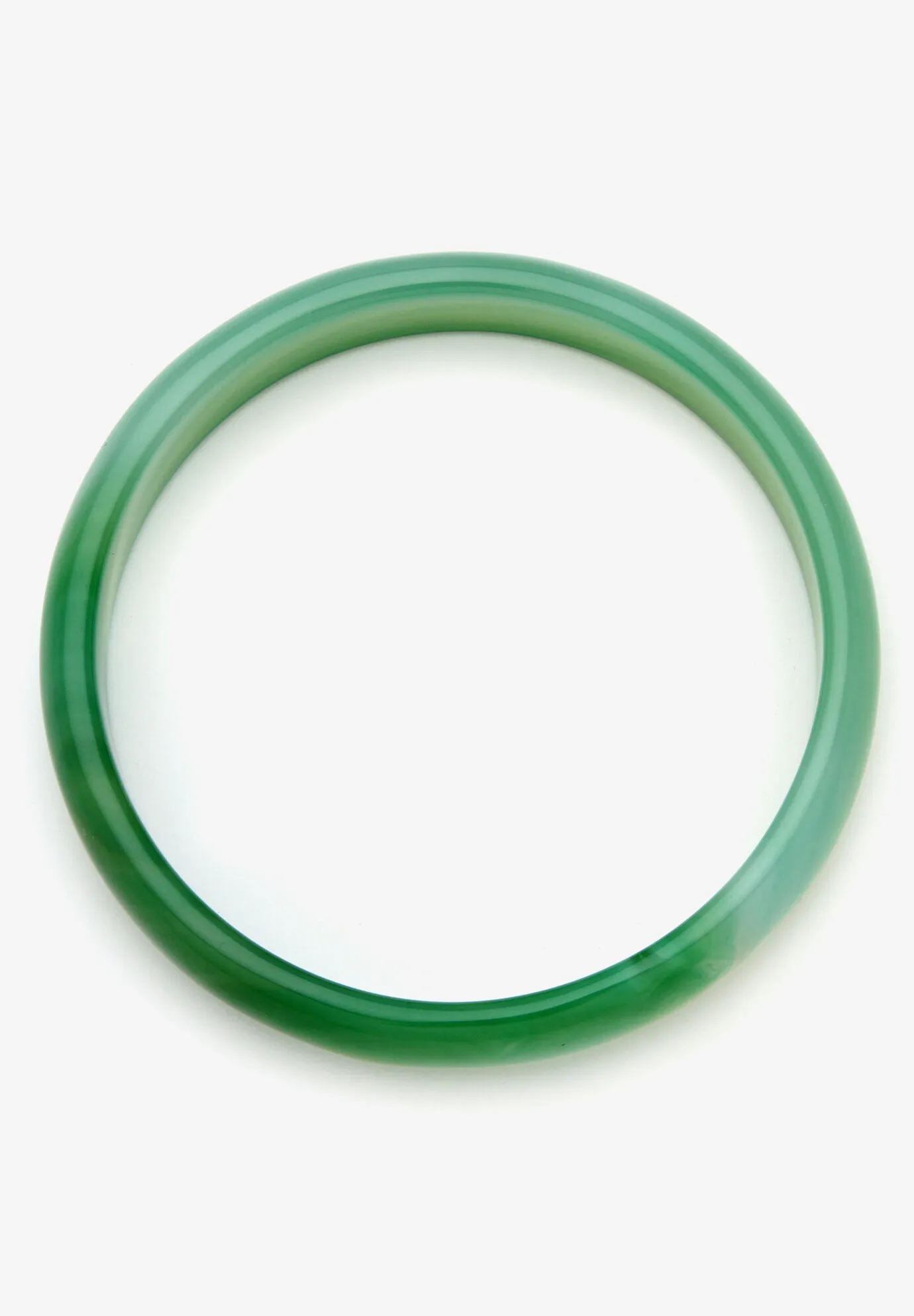 GENUINE GREEN AGATE BANGLE BRACELET (13M, 8.5 INCHES