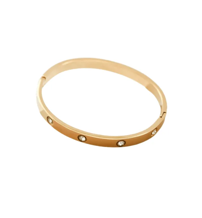 Gold Plated Stone Bracelet Bangle